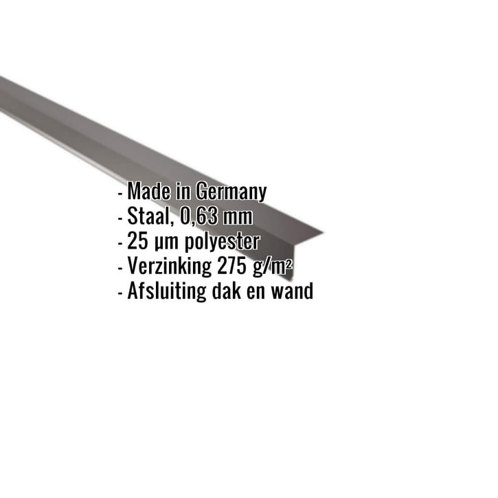 Muuraansluiting | 16 x 11,5 cm | 95° | Staal 0,63 mm | 25 µm Polyester | 8017 - Chocoladebruin #2