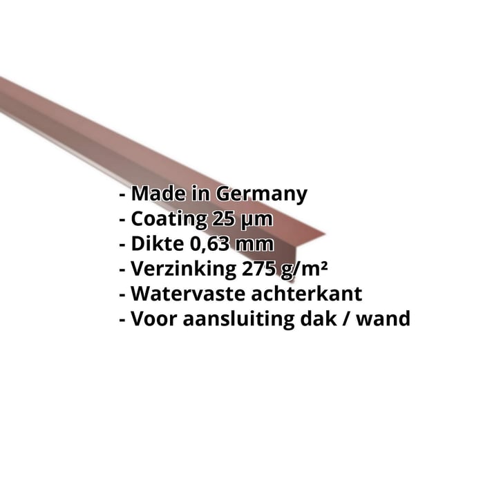 Muuraansluiting | 160 x 115 mm | 95° | Staal 0,63 mm | 25 µm Polyester | 8012 - Roodbruin #2
