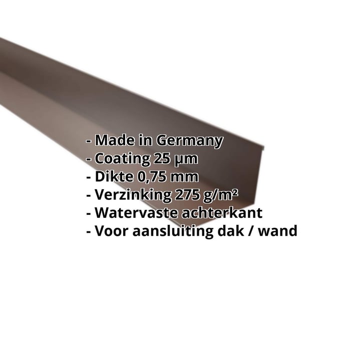 Muuraansluiting | 160 x 115 mm | 95° | Staal 0,75 mm | 25 µm Polyester | 8011 - Notenbruin #2
