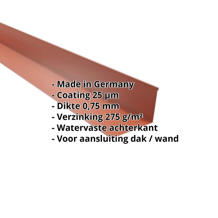 Muuraansluiting | 160 x 115 mm | 95° | Staal 0,75 mm | 25 µm Polyester | 8004 - Koperbruin #2
