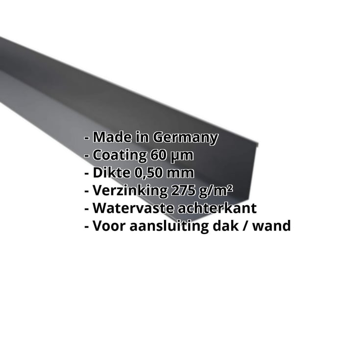 Muuraansluiting | 160 x 115 mm | 95° | Staal 0,50 mm | 60 µm Puramid | 7016 - Antracietgrijs #2
