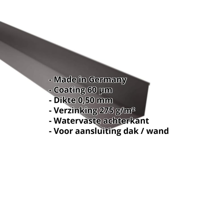 Muuraansluiting | 160 x 115 mm | 95° | Staal 0,50 mm | 60 µm Puramid | 6017 - Chocoladebruin #2