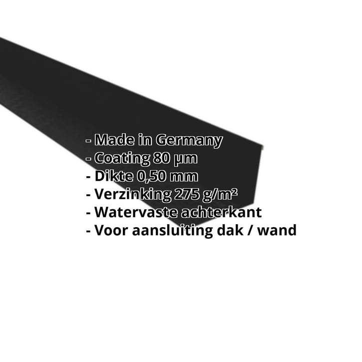 Muuraansluiting | 160 x 115 mm | 95° | Staal 0,50 mm | 80 µm Shimoco | 9005 - Gitzwart #2