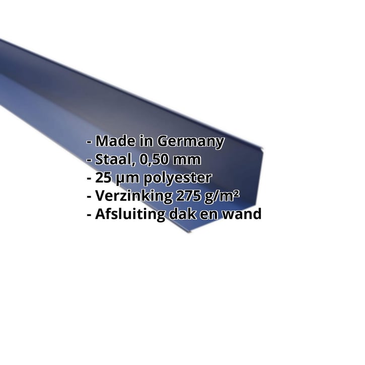 Muuraansluiting | 220 x 150 mm | 95° | Staal 0,50 mm | 25 µm Polyester | 5010 - Gentiaanblauw #2