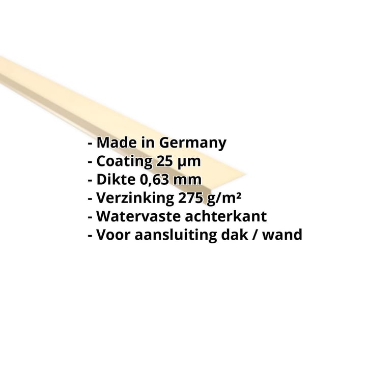 Muuraansluiting | 220 x 150 mm | 95° | Staal 0,63 mm | 25 µm Polyester | 1015 - Licht ivoorkleurig #2