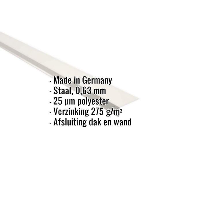 Muuraansluiting | 220 x 150 mm | 95° | Staal 0,63 mm | 25 µm Polyester | 9010 - Zuiverwit #2