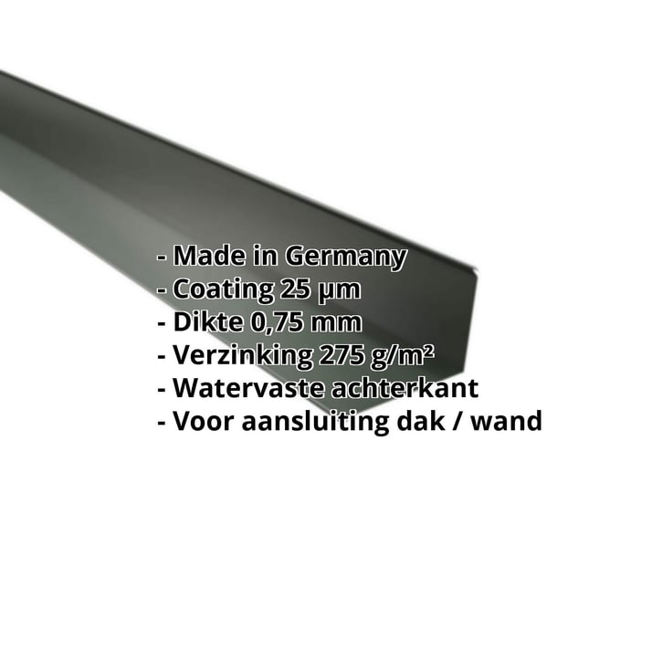 Muuraansluiting | 220 x 150 mm | 95° | Staal 0,75 mm | 25 µm Polyester | 6020 - Chroomoxydegroen #2