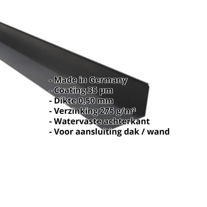 Muuraansluiting | 220 x 150 mm | 95° | Staal 0,50 mm | 35 µm Mattpolyester | 23 - Donkergrijs #2