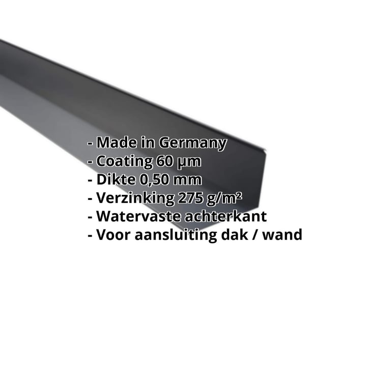 Muuraansluiting | 220 x 150 mm | 95° | Staal 0,50 mm | 60 µm Puramid | 7016 - Antracietgrijs #2
