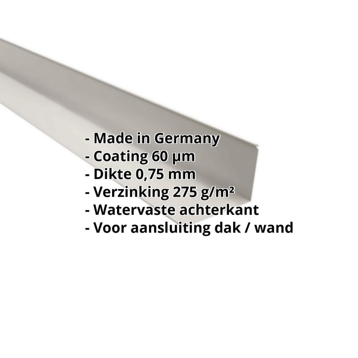 Muuraansluiting | 220 x 150 mm | 95° | Staal 0,75 mm | 60 µm Puramid | 9002 - Grijswit #2