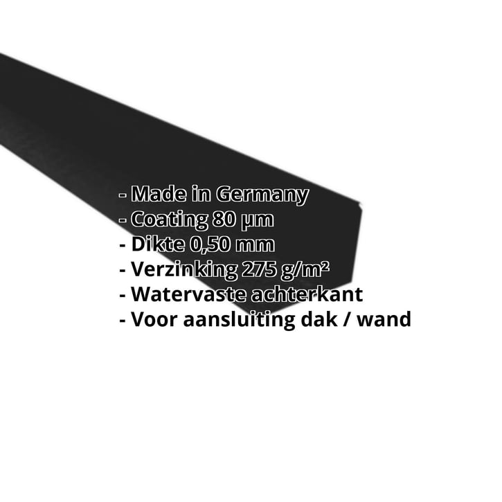 Muuraansluiting | 220 x 150 mm | 95° | Staal 0,50 mm | 80 µm Shimoco | 9005 - Gitzwart #2