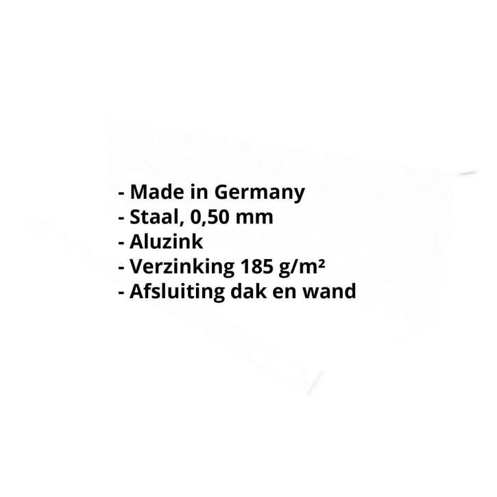 Muuraansluiting | Typ 1 | 100 x 110 x 2000 mm | 90° | Staal 0,50 mm | Aluzink | Zilvergrijs #2