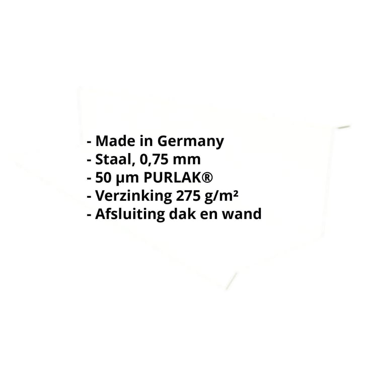 Muuraansluiting | Typ 1 | 100 x 110 x 2000 mm | 90° | Staal 0,75 mm | 50 µm PURLAK® | 9002 - Grijswit #2