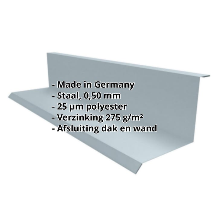 Muuraansluiting | Typ 1 | 100 x 110 x 2000 mm | 90° | Staal 0,50 mm | 25 µm Polyester | 7000 - Pelsgrijs #2
