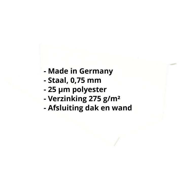 Muuraansluiting | Typ 1 | 100 x 110 x 2000 mm | 90° | Staal 0,75 mm | 25 µm Polyester | 9002 - Grijswit #2