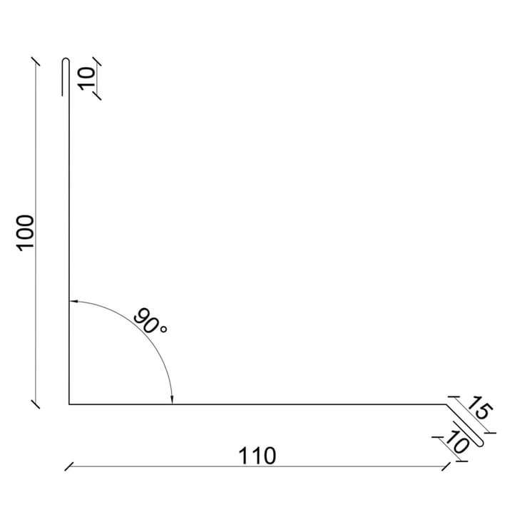 Muuraansluiting | Typ 2 | 100 x 110 x 2000 mm | 90° | Staal 0,75 mm | 50 µm PURLAK® | 7016 - Antracietgrijs #3
