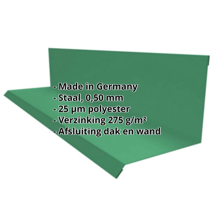 Muuraansluiting | Typ 2 | 100 x 110 x 2000 mm | 90° | Staal 0,50 mm | 25 µm Polyester | 6029 - Mintgroen #2