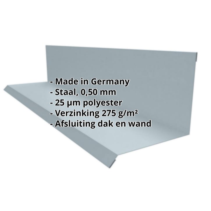 Muuraansluiting | Typ 2 | 100 x 110 x 2000 mm | 90° | Staal 0,50 mm | 25 µm Polyester | 7000 - Pelsgrijs #2