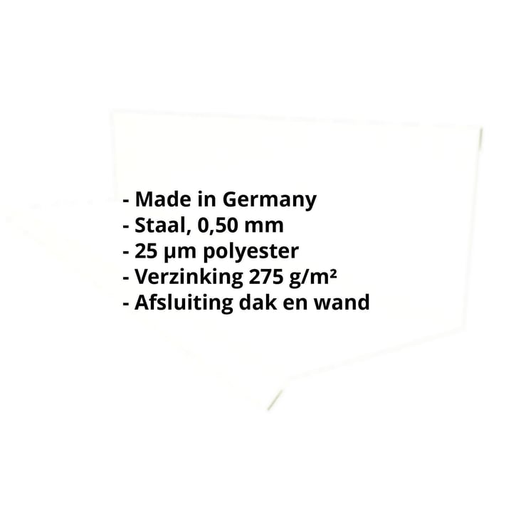 Muuraansluiting | Typ 2 | 100 x 110 x 2000 mm | 90° | Staal 0,50 mm | 25 µm Polyester | 9002 - Grijswit #2