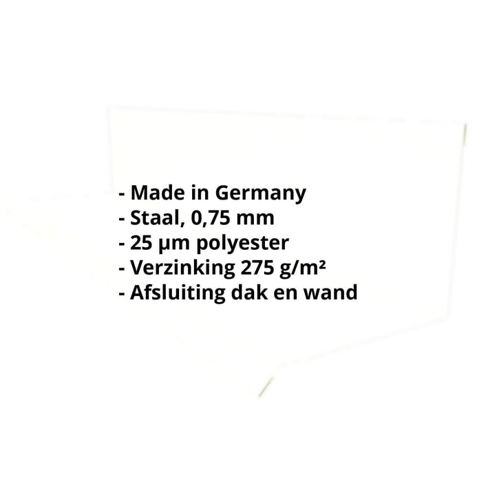 Muuraansluiting | Typ 2 | 100 x 110 x 2000 mm | 90° | Staal 0,75 mm | 25 µm Polyester | 9002 - Grijswit #2