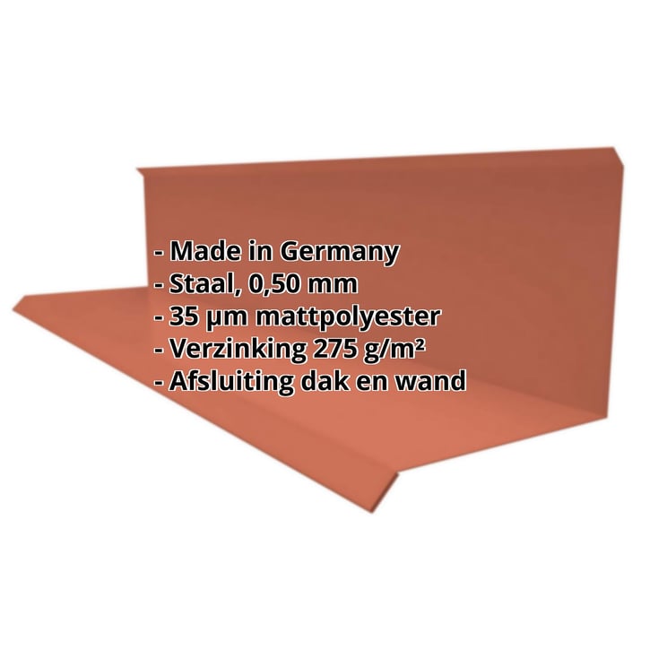 Muuraansluiting | Typ 3 | 100 x 110 x 2000 mm | 90° | Staal 0,50 mm | 35 µm mattpolyester | 750 - Tegelrood #2