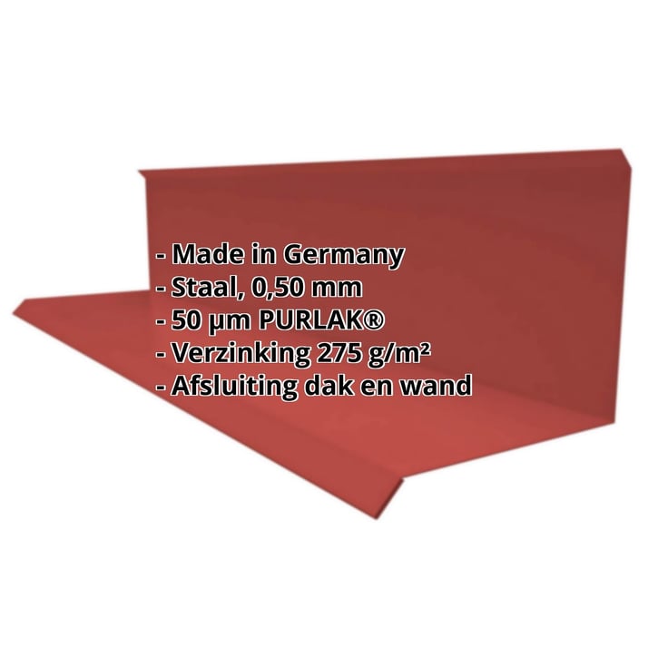 Muuraansluiting | Typ 3 | 100 x 110 x 2000 mm | 90° | Staal 0,50 mm | 50 µm PURLAK® | 028 - Kersrood #2