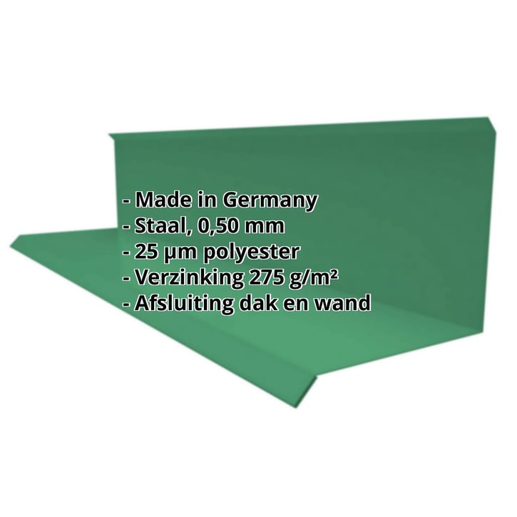 Muuraansluiting | Typ 3 | 100 x 110 x 2000 mm | 90° | Staal 0,50 mm | 25 µm Polyester | 6029 - Mintgroen #2