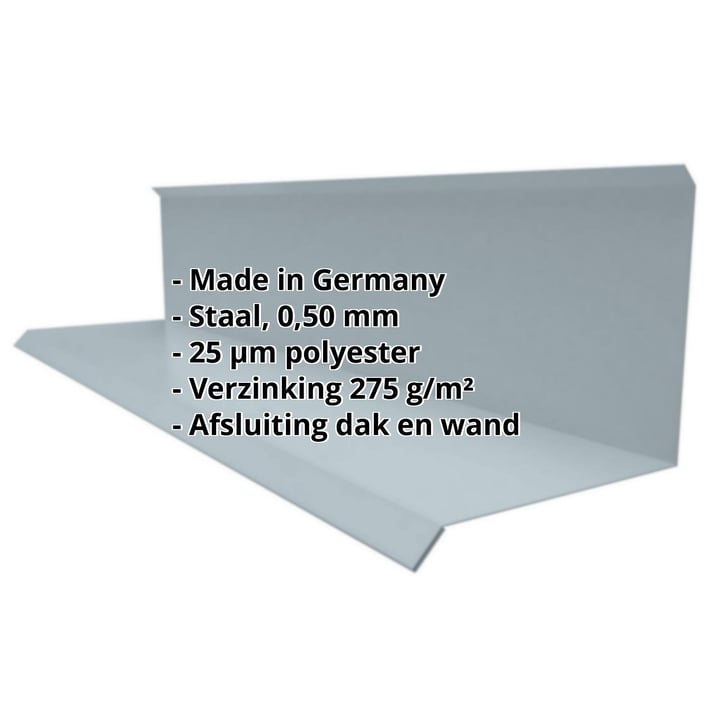 Muuraansluiting | Typ 3 | 100 x 110 x 2000 mm | 90° | Staal 0,50 mm | 25 µm Polyester | 7000 - Pelsgrijs #2