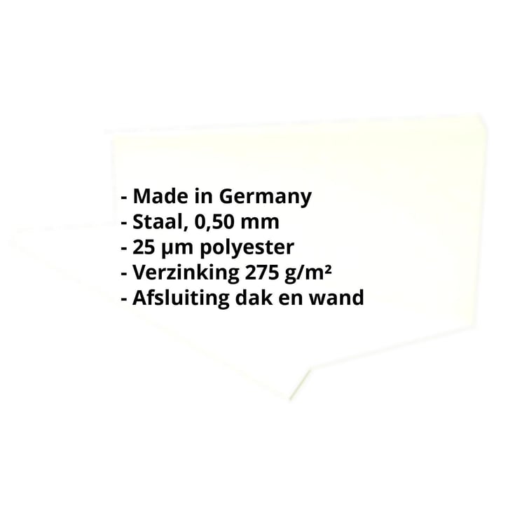 Muuraansluiting | Typ 3 | 100 x 110 x 2000 mm | 90° | Staal 0,50 mm | 25 µm Polyester | 9002 - Grijswit #2