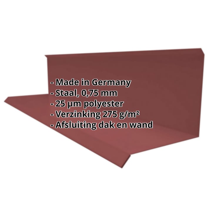 Muuraansluiting | Typ 3 | 100 x 110 x 2000 mm | 90° | Staal 0,75 mm | 25 µm Polyester | 8012 - Roodbruin #2