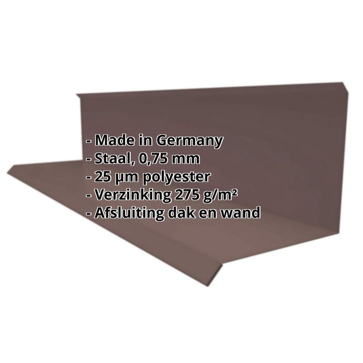 Muuraansluiting | Typ 3 | 100 x 110 x 2000 mm | 90° | Staal 0,75 mm | 25 µm Polyester | 8017 - Chocoladebruin #2