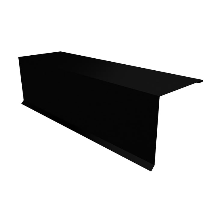 Nok lessenaarsdak | 110 x 100 x 2000 mm | 80° | Staal 0,50 mm | 35 µm mattpolyester | 033 - Zwart #1