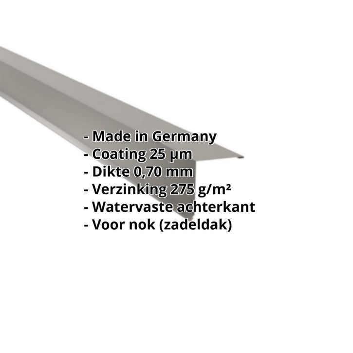 Nok lessenaarsdak | 115 x 115 mm | 80° | Aluminium 0,70 mm | 25 µm Polyester | 9007 - Grijs aluminiumkleurig #2