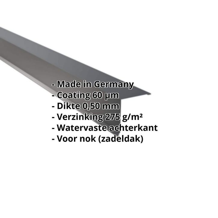 Nok lessenaarsdak | 115 x 115 mm | 85° | Staal 0,50 mm | 60 µm Puramid | 7016 - Antracietgrijs #2