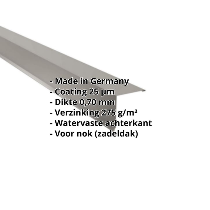Nok lessenaarsdak | 115 x 115 mm | 85° | Aluminium 0,70 mm | 25 µm Polyester | 9007 - Grijs aluminiumkleurig #2