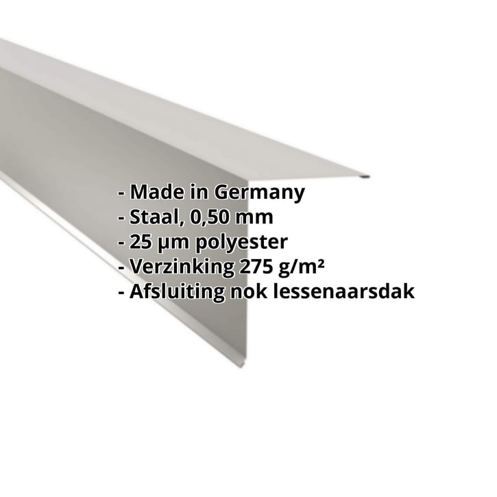 Nok lessenaarsdak | 200 x 250 mm | 80° | Staal 0,50 mm | 25 µm Polyester | 9006 - Zilver-Metallic #2