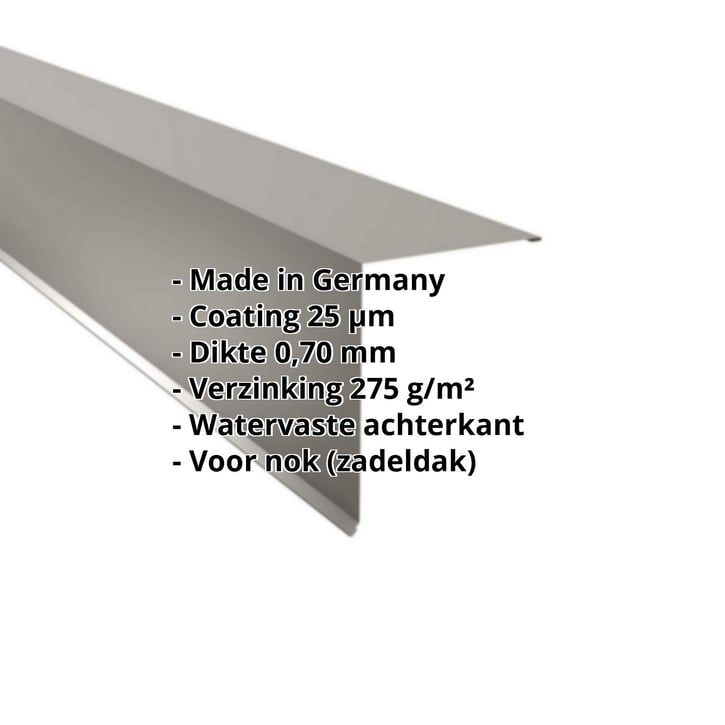 Nok lessenaarsdak | 200 x 250 mm | 85° | Aluminium 0,70 mm | 25 µm Polyester | 9007 - Grijs aluminiumkleurig #2