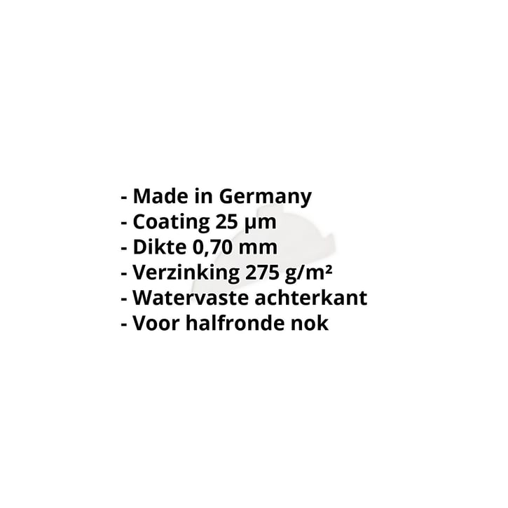 Nok afsluitstuk | Aluminium 0,70 mm | 25 µm Polyester | 9006 - Zilver-Metallic #2
