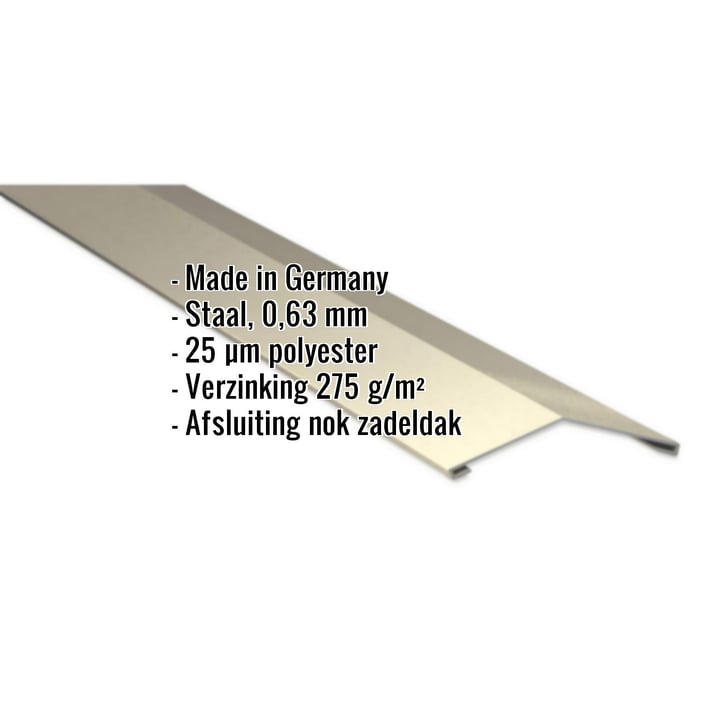 Nokstuk vlak | 14,5 x 14,5 cm | 150° | Staal 0,63 mm | 25 µm Polyester | 1015 - Licht ivoorkleurig #2