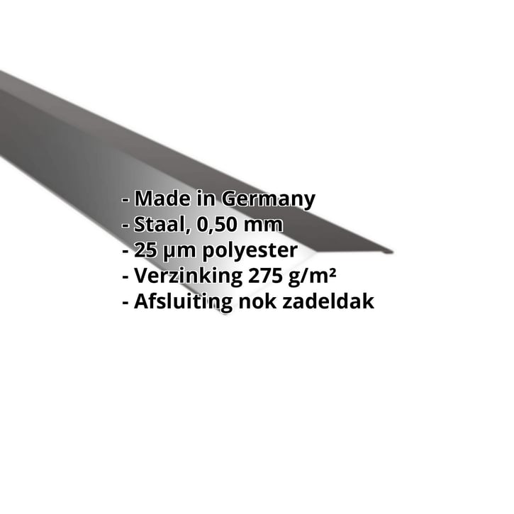 Nokstuk vlak | 145 x 145 mm | 150° | Staal 0,50 mm | 25 µm Polyester | 9005 - Gitzwart #2