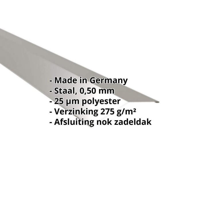 Nokstuk vlak | 145 x 145 mm | 150° | Staal 0,50 mm | 25 µm Polyester | 9007 - Grijs aluminiumkleurig #2