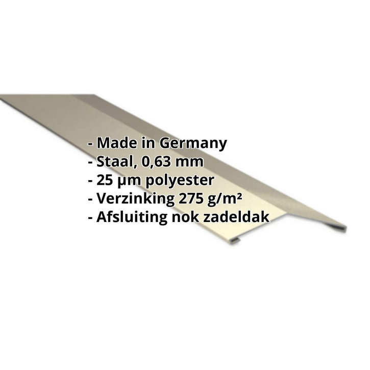 Nokstuk vlak | 145 x 145 mm | 150° | Staal 0,63 mm | 25 µm Polyester | 1015 - Licht ivoorkleurig #2