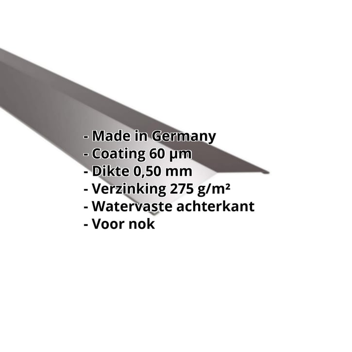 Nokstuk vlak | 145 x 145 mm | 150° | Staal 0,50 mm | 60 µm Puramid | 6017 - Chocoladebruin #2