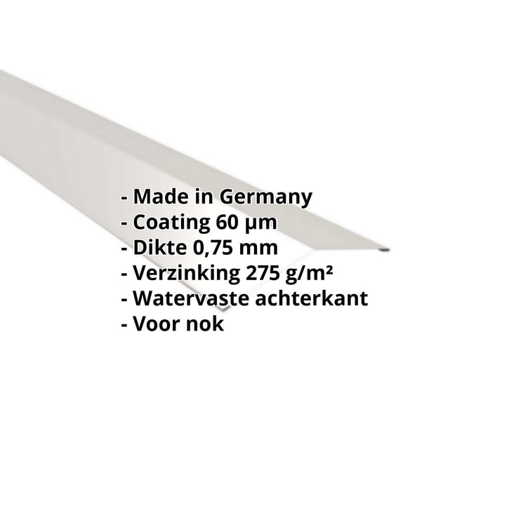 Nokstuk vlak | 145 x 145 mm | 150° | Staal 0,75 mm | 60 µm Puramid | 9002 - Grijswit #2