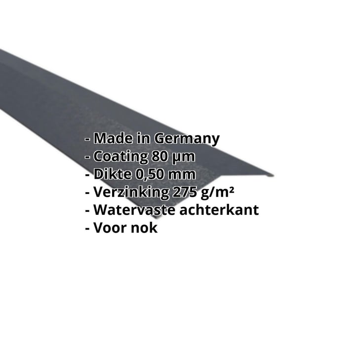 Nokstuk vlak | 145 x 145 mm | 150° | Staal 0,50 mm | 80 µm Shimoco | 7016 - Antracietgrijs #2