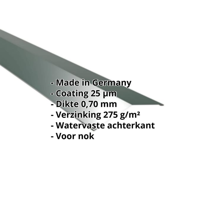 Nokstuk vlak | 145 x 145 mm | 150° | Aluminium 0,70 mm | 25 µm Polyester | 6005 - Mosgroen #2