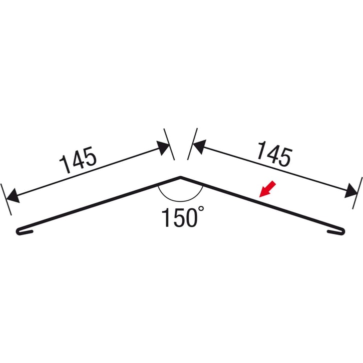 Nokstuk vlak | 145 x 145 mm | 150° | Aluminium 0,70 mm | 25 µm Polyester | 6005 - Mosgroen #5