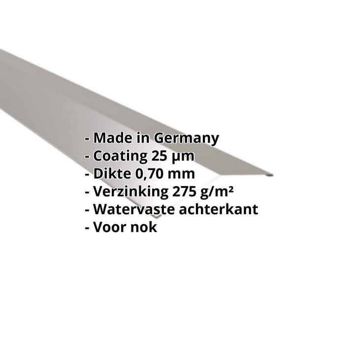 Nokstuk vlak | 145 x 145 mm | 150° | Aluminium 0,70 mm | 25 µm Polyester | 9007 - Grijs aluminiumkleurig #2
