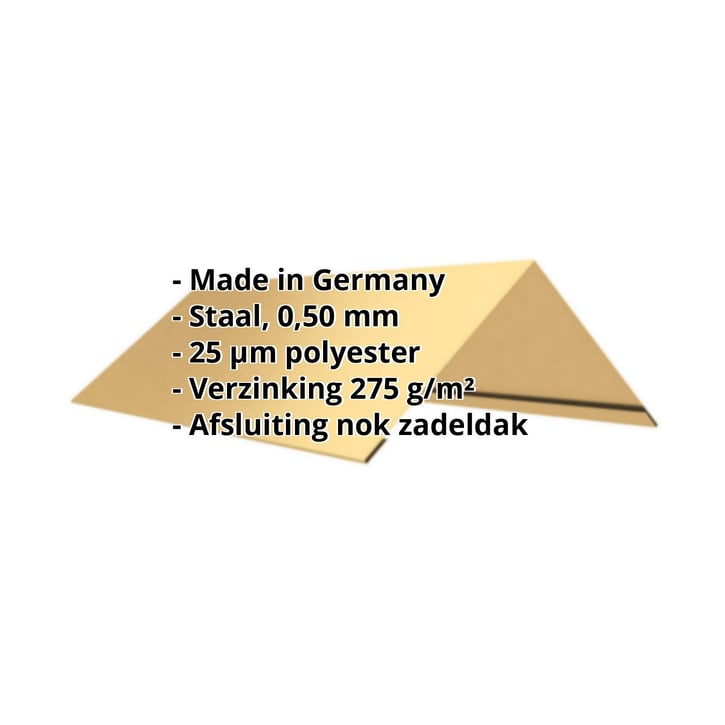Nokstuk vlak | 145 x 145 x 2000 mm | 140° | Staal 0,50 mm | 25 µm Polyester | 1002 - Zandgeel #2