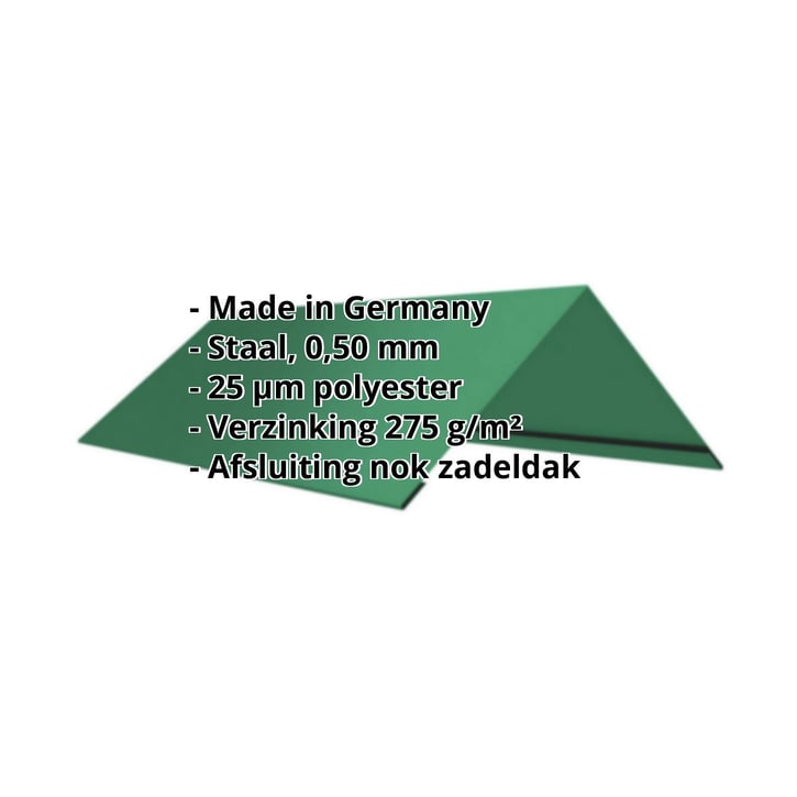 Nokstuk vlak | 145 x 145 x 2000 mm | 140° | Staal 0,50 mm | 25 µm Polyester | 6029 - Mintgroen #2